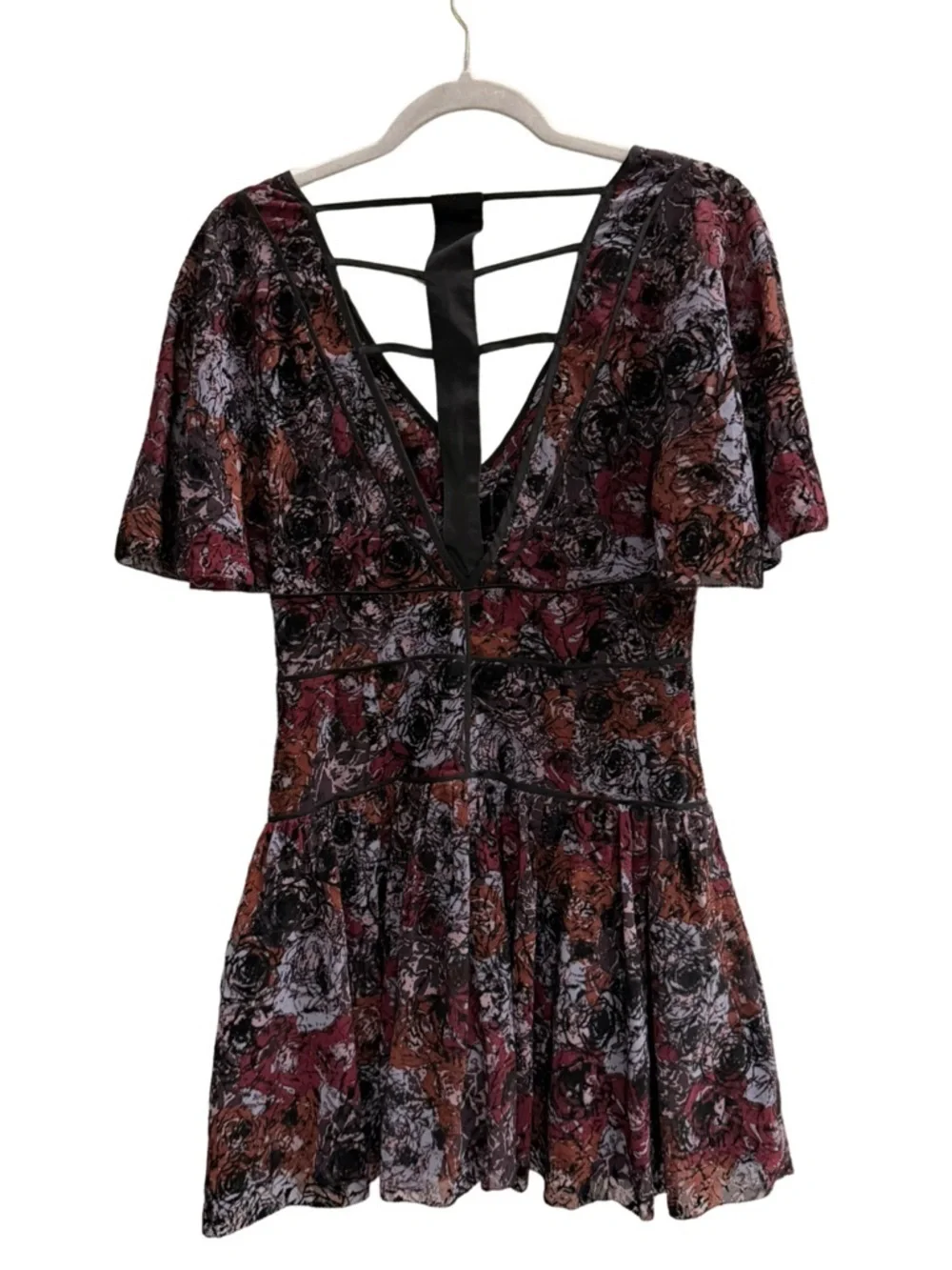 Free People Perfect Dream Dress Black Berry Combo Fit & Flare Size 4
